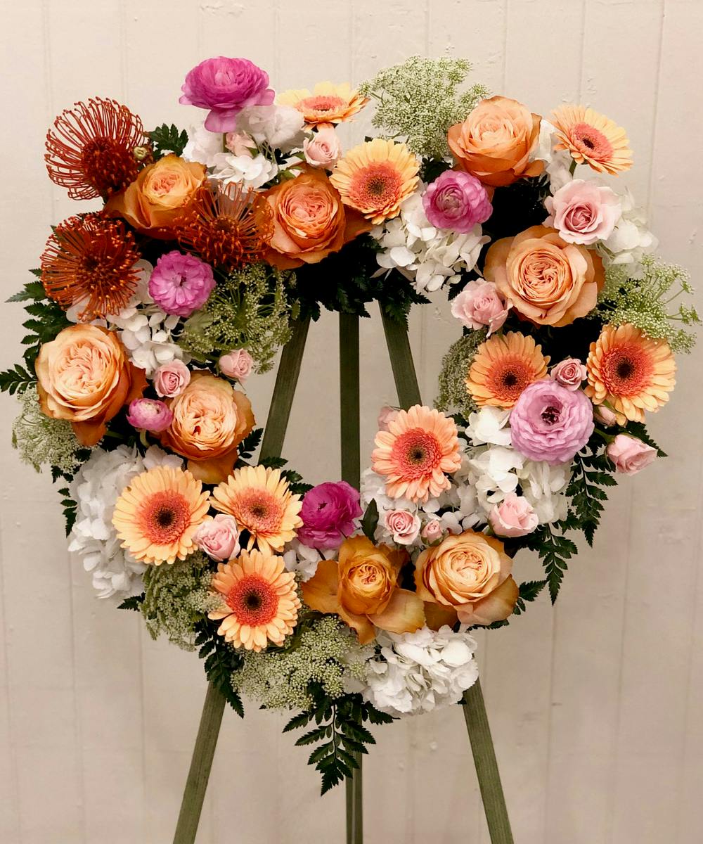 Loving Thoughts Heart Wreath Flowers by Coley Las Vegas