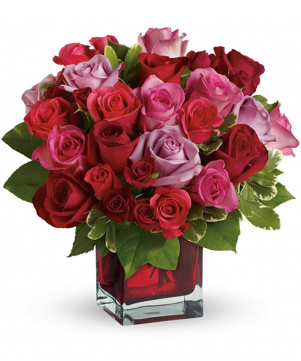Madly In Love Rose Cube Las Vegas Flower Delivery
