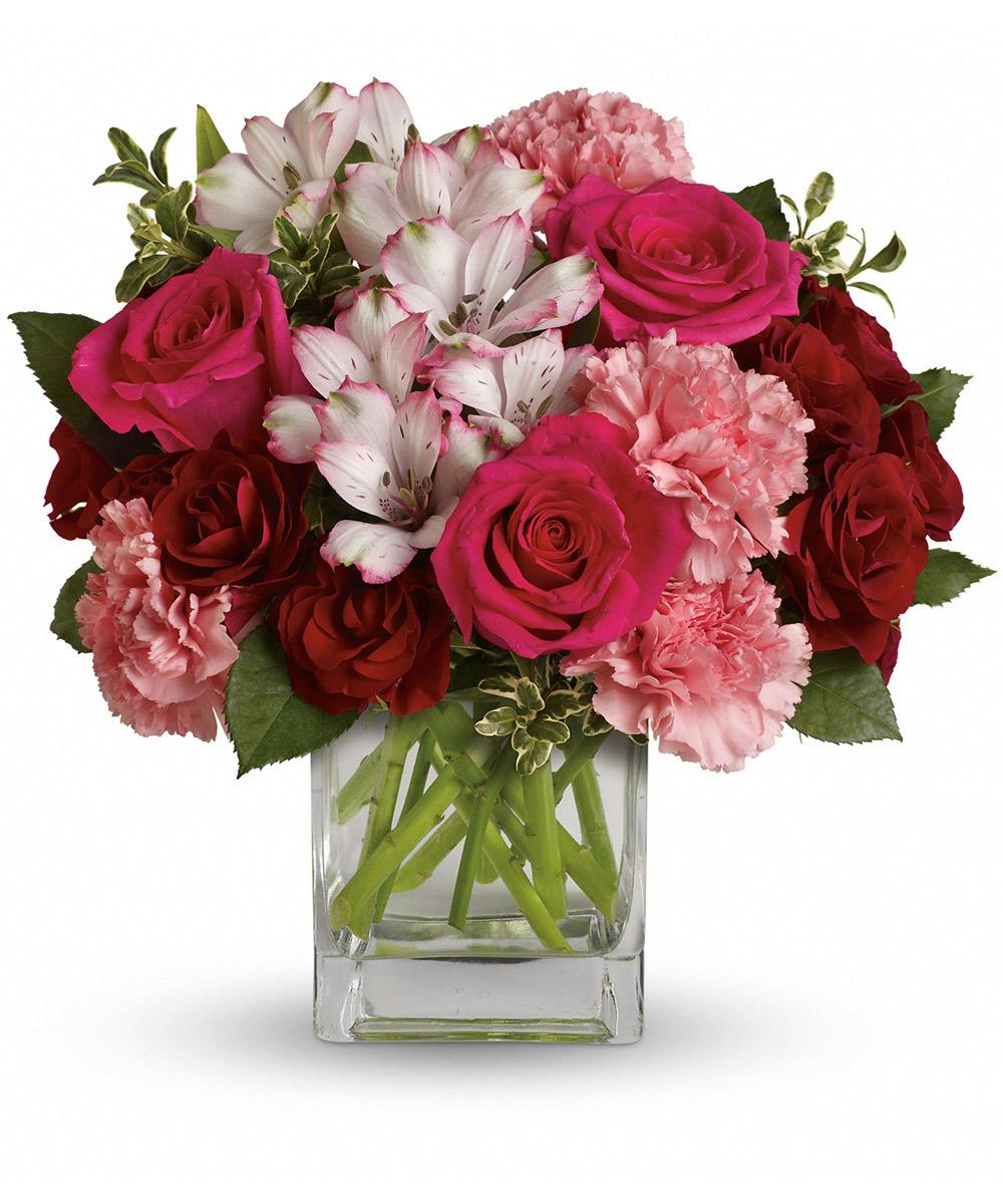 Hot Pink & Crimson Roses SameDay Flowers Las Vegas
