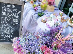 Pinks, purples and blues in our summer silk sidewalk sale